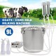 9L Cow/Goat Two-in-one Milking Machine, Portable pulsating Vacuum Pump, Food Grade 304 Stainless Steel Milk Bucket, Bucket lid with Check Valve, Stop When Milk is Full (Battery-9L)