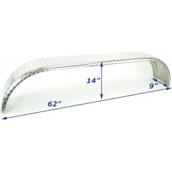 2)- 14 Gauge Aluminum Utility or Boat Trailer Fenders Tandem Axle 9'' x 62'' x 14'', 22941-2