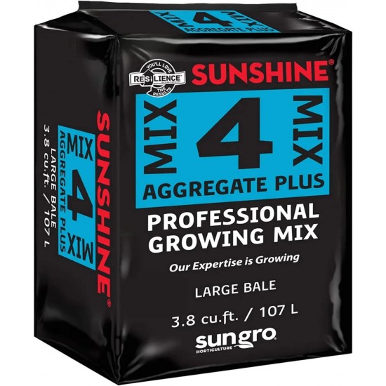 SUGRMIX4 Sunshine Basic 4 Compressed Sungro Soil, 3.8-Cubic Feet, Black