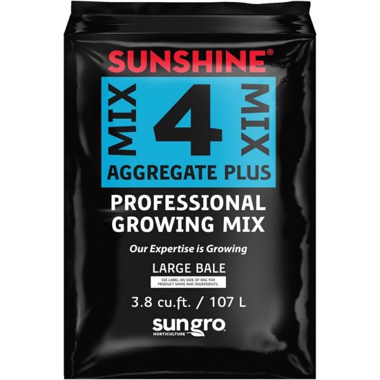 SUGRMIX4 Sunshine Basic 4 Compressed Sungro Soil, 3.8-Cubic Feet, Black