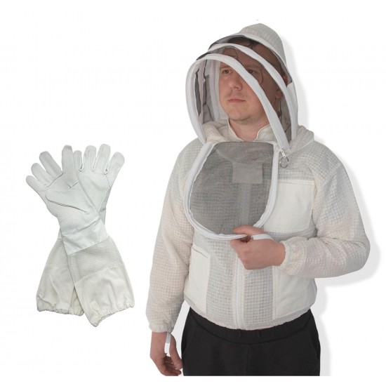 Ventilated Bee Jacket - 3 Layer mesh Body Comfort - Sting Less Protection with Easy Access Veil YKK Zippers Beekeeping Ventilated Jacket Beekeeping Vail Jacket Beekeeper Costume Adult 8XL