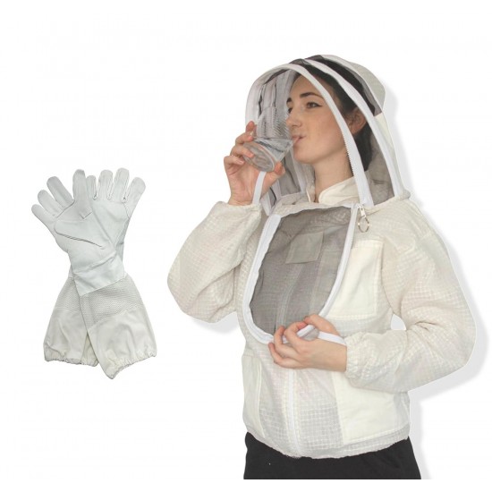 Ventilated Bee Jacket - 3 Layer mesh Body Comfort - Sting Less Protection with Easy Access Veil YKK Zippers Beekeeping Ventilated Jacket Beekeeping Vail Jacket Beekeeper Costume Adult 8XL