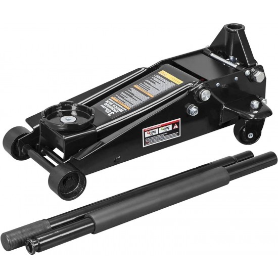 ATZ830023BR Hydraulic Heavy Duty Steel Service/Floor Jack with Dual Piston Quick Lift Pump, 3 Ton (6,000 lb), Black