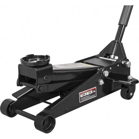 ATZ830023BR Hydraulic Heavy Duty Steel Service/Floor Jack with Dual Piston Quick Lift Pump, 3 Ton (6,000 lb), Black