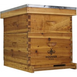 10 Frame Bee Hive Starter Kit for Bee Keepers - Langstroth Beehive Kit Comes with 2 Honey Bee Hives Boxes That are Coated in 100% Naturally Organic Beeswax (Fully Assembled)