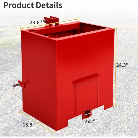 Ballast Box 3 Point Category 1 Tractor and Loader Hitches Attachment