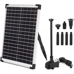 Solar Fountain Water Pump Kit 25 W, 410GPH Submersible Powered Pump and 25 Watt Solar Panel for Sun Powered Fountain, Fish Pond, Pond Aeration, Hydroponics, Garden Decoration, Aquaculture…