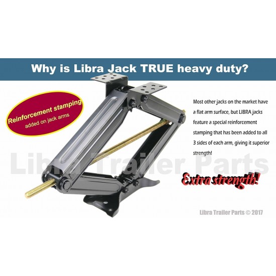 Set 4 Libra 24 6000lbs RV Trailer Camper Stabilizer Leveling Scissor Jacks w/Dual Power Drill sockets & mounting Hardware Set