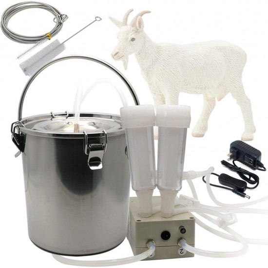 3L Goat Milking Machine,Portable Pulsation Vacuum Pump Goat Milker Livstock Milking Machine (Basic Model)