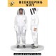 Three Layer Ultra Ventilated Mesh Sting Proof Beekeeper, Beekeeping, Protective Bee Suit with Fencing Veil for Men & Women (XL)