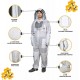 Three Layer Ultra Ventilated Mesh Sting Proof Beekeeper, Beekeeping, Protective Bee Suit with Fencing Veil for Men & Women (XL)