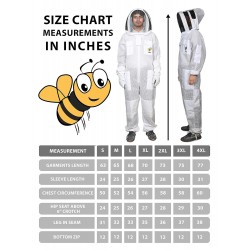 Three Layer Ultra Ventilated Mesh Sting Proof Beekeeper, Beekeeping, Protective Bee Suit with Fencing Veil for Men & Women (XL)