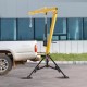 Hydraulic Pickup Truck Hitch Mounted Crane, 1000 lbs Capacity, 360° Swivel, Yellow