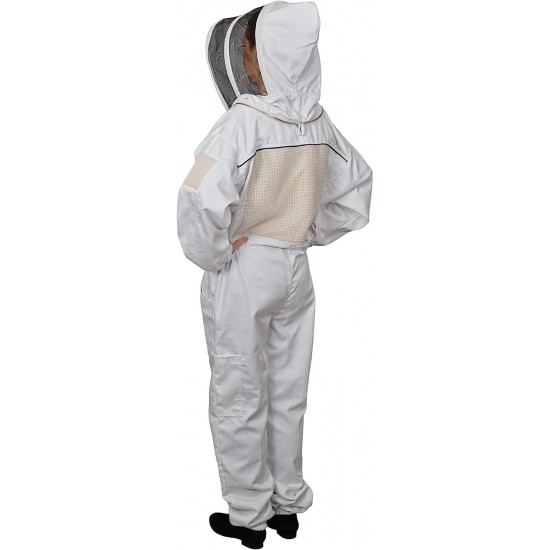 431 Ventilated Beekeeping Suit with Fencing Veil, 6XL, Linen White