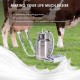 15L Rechargeable Cow Milker Machine Electric Pump Pulsating Portable Battery Powered Cow Milking Machine Automatic Vacuum Pump Adjustable with 304 Stainless Steel Bucket (for Cow)