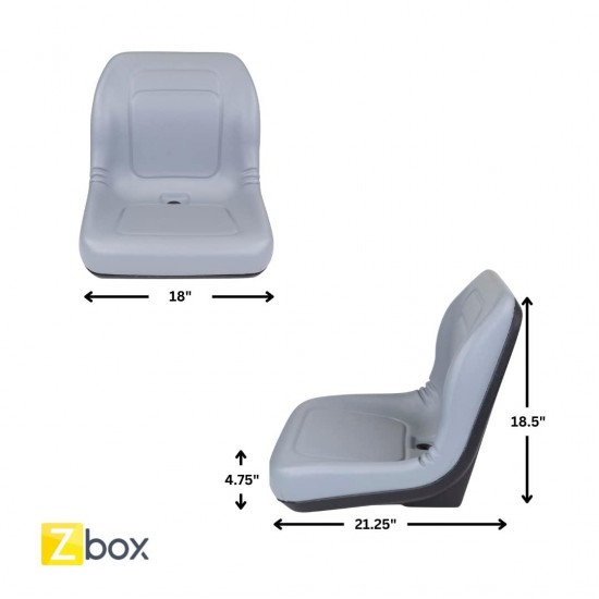 High Back Zero Turn Mower Seat # B1LGT100GR - HIGH Back Universal Vinyl Bucket Seat For Simplicity Citation Zero Turn Mower / ZT2450 Consumer Rider - LGT100GR