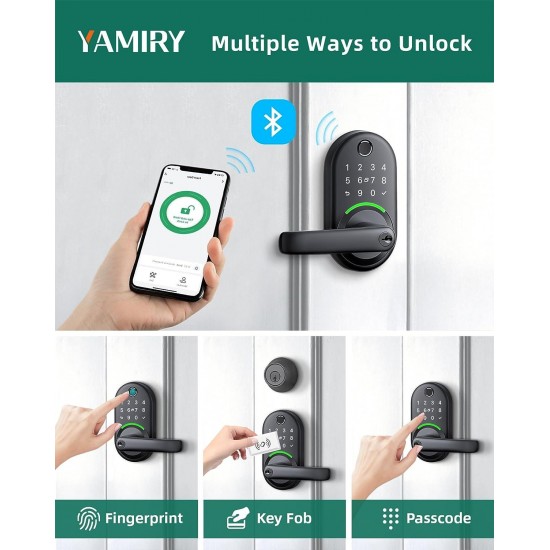 Smart Door Handle Lock with Keypad：Yamiry Fingerprint Lock