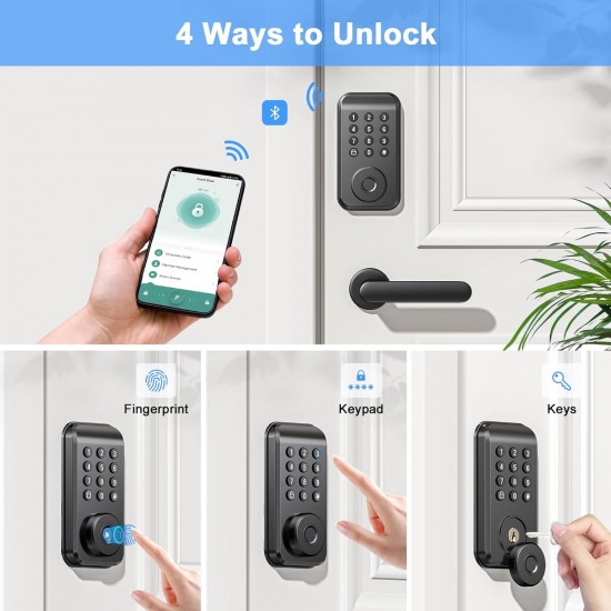 Smart Locks for Front Door, 4-in-1 Keyless Entry Door Lock