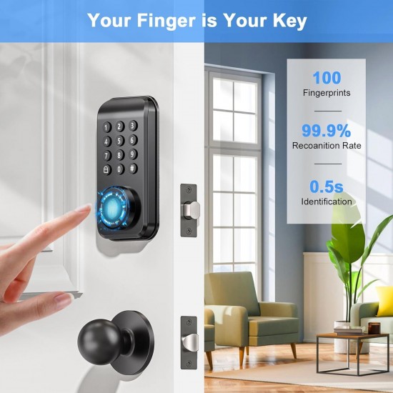 Smart Locks for Front Door, 4-in-1 Keyless Entry Door Lock