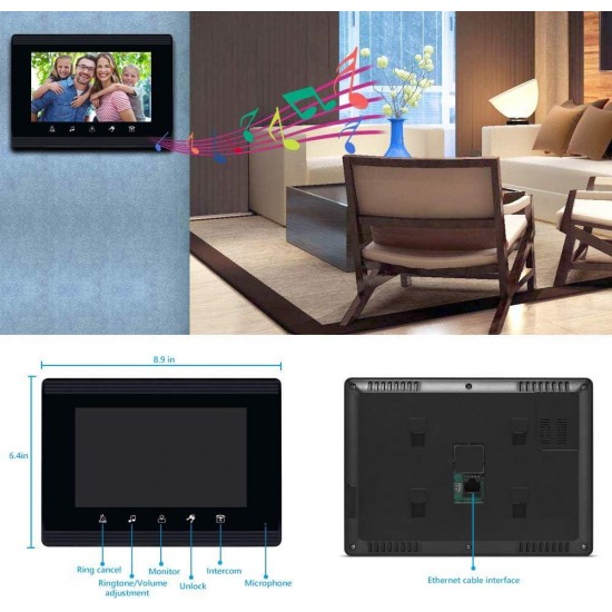 AMOCAM 3 Units Apartment Intercom System，7 inch