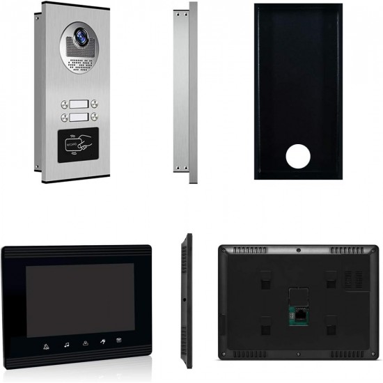 AMOCAM Apartment Intercom System Touch Monitor Video Door Phone Kits