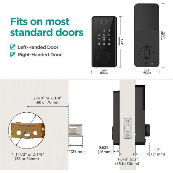 Smart Lock, DINSTECH 5-in-1 Keyless Entry Door Lock