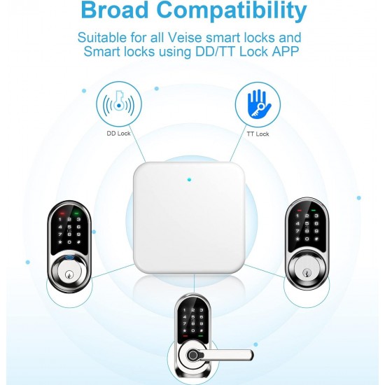 Veise G2 Gateway, Smart Lock WiFi Gateway, Paired with Smart Door Lock