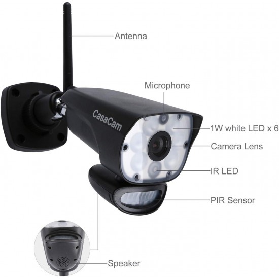 CasaCam Powered HD Spotlight Camera for Wireless Security System