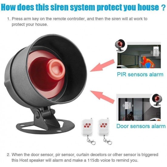 KERUI Home Security System Indoor Outdoor Weather-Proof Siren