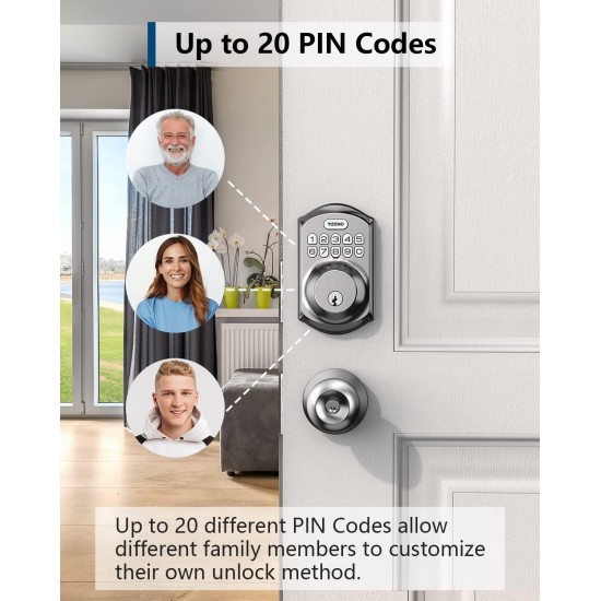 TEEHO Keyless Entry Door Lock with Keypad - Smart Deadbolt Lock