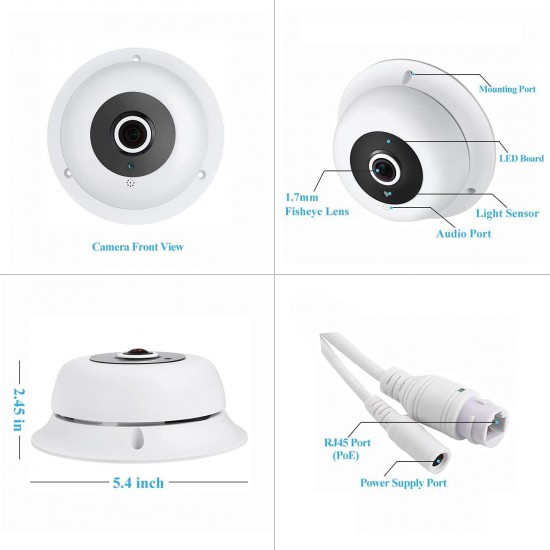 REVOTECH HD 3MP Fisheye POE IP Camera with Microphone