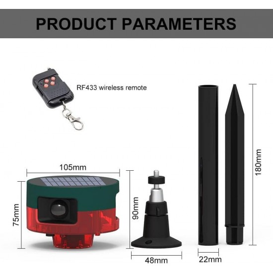 Solar Outdoor Motion Sensor Alarm,with Motion Detector Alarm