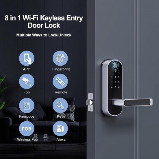 Dermum Smart Lock, Fingerprint Door Lock, Keyless Entry Door Lock