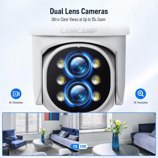 【LCD Screen+2-Way Audio】CAMCAMP Home Security Camera System