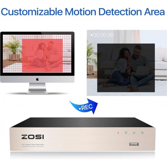 ZOSI 5MP Lite Home Security Cameras System,Night Vision