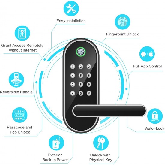 Sifely Smart Lock, Fingerprint Door Lock, Biometric Door Lock