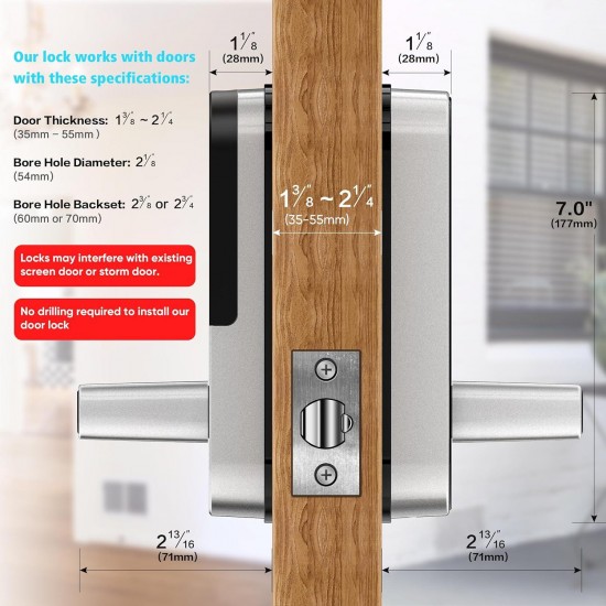 Sifely Smart Lock, Fingerprint Door Lock, Biometric Door Lock