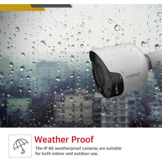 Wisenet 5MP CCTV Surveillance Weatherproof Bullet Security Camera